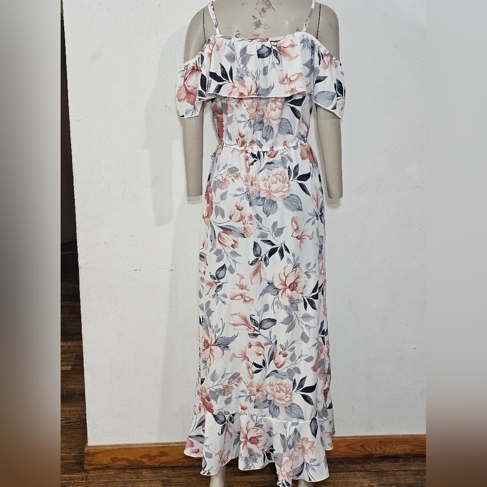 HLUSH Blush Floral High Low Dress with Ruffle Accents - Picture 3 of 11